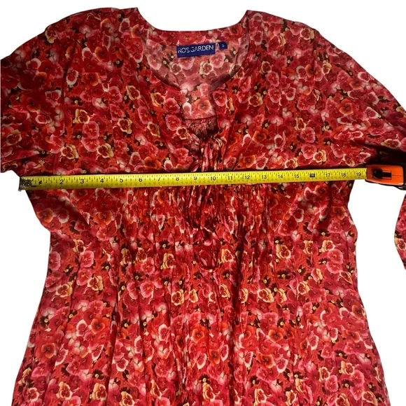 NEW Anthropologie Ro's Garden Seychelles tunic tassel dress Red Poppy S - Picture 6 of 12